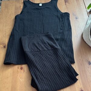 Maternity Old Navy Black Ribbed Nursing Tank and Shorts